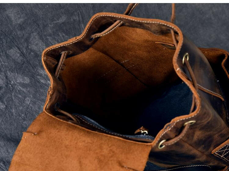 The Olaf Rucksack | Vintage Leather Travel Backpack-11