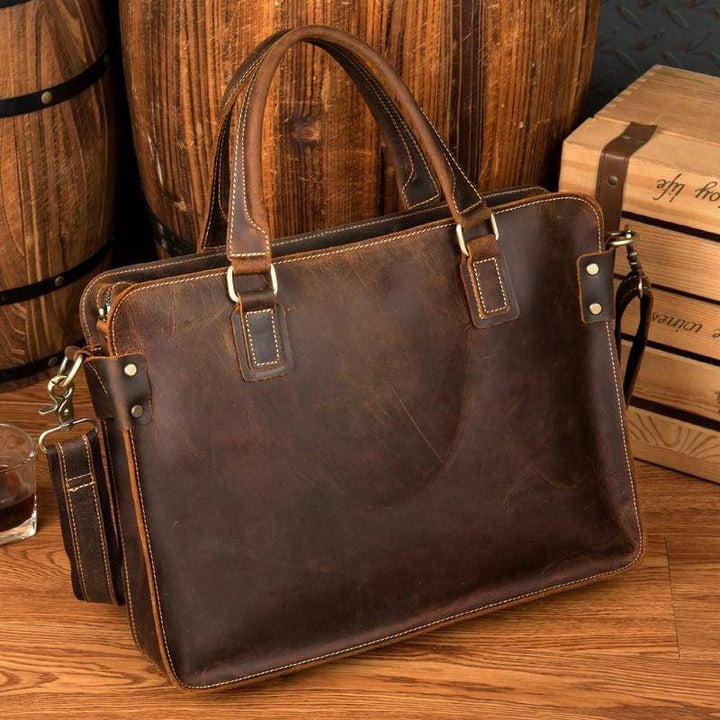 The Viggo Briefcase | Genuine Leather Messenger Bag-Shangri-La Fashion