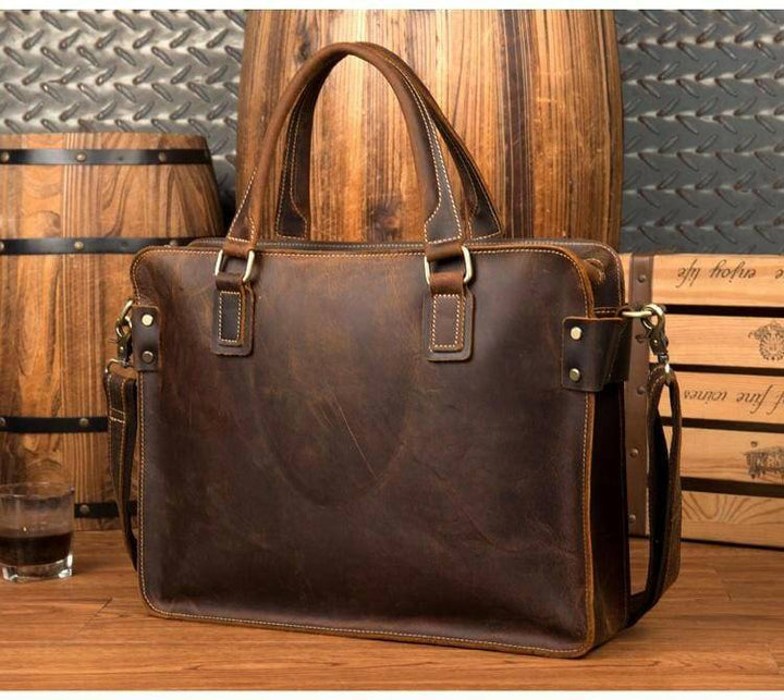 The Viggo Briefcase | Genuine Leather Messenger Bag-Shangri-La Fashion