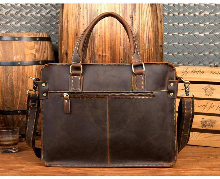 The Viggo Briefcase | Genuine Leather Messenger Bag-Shangri-La Fashion