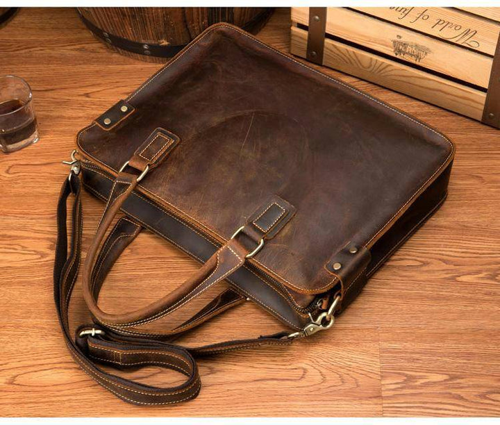 The Viggo Briefcase | Genuine Leather Messenger Bag-Shangri-La Fashion