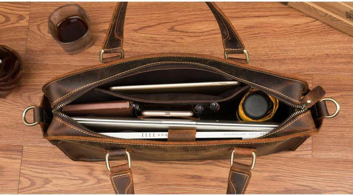 The Viggo Briefcase | Genuine Leather Messenger Bag-Shangri-La Fashion