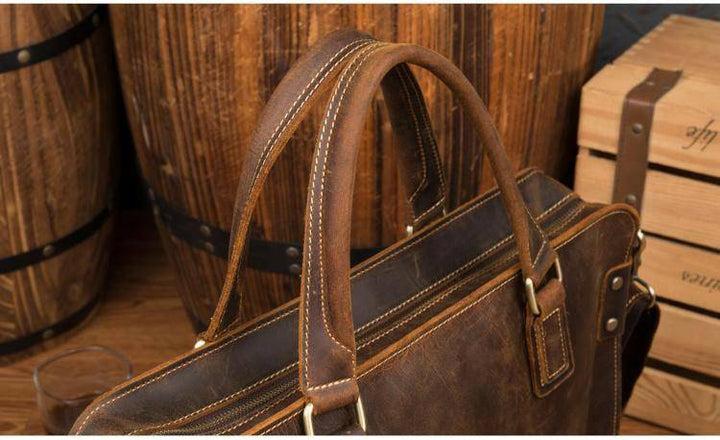 The Viggo Briefcase | Genuine Leather Messenger Bag-Shangri-La Fashion