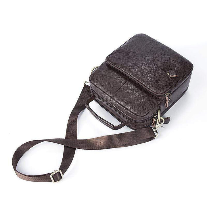 Rossie Viren Brown Men's Leather Messenger Bags Business Crossbody Shoulder Bag-Shangri-La Fashion