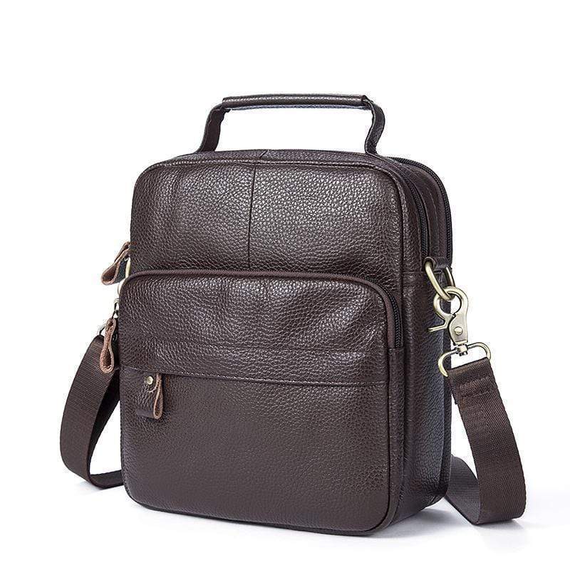 Rossie Viren Brown Men's Leather Messenger Bags Business Crossbody Shoulder Bag-Shangri-La Fashion