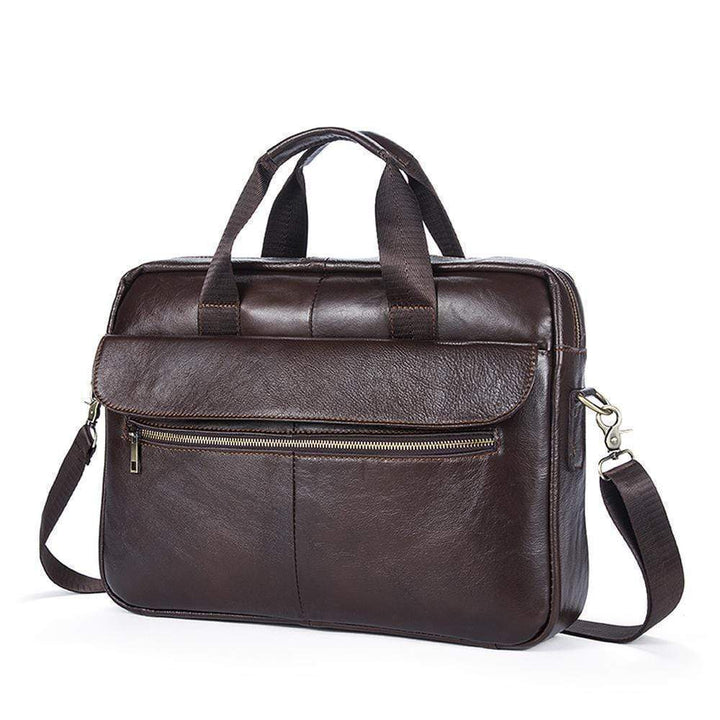 Rossie Viren  Pebbled Leather Soft Business Briefcase  For Men-Shangri-La Fashion