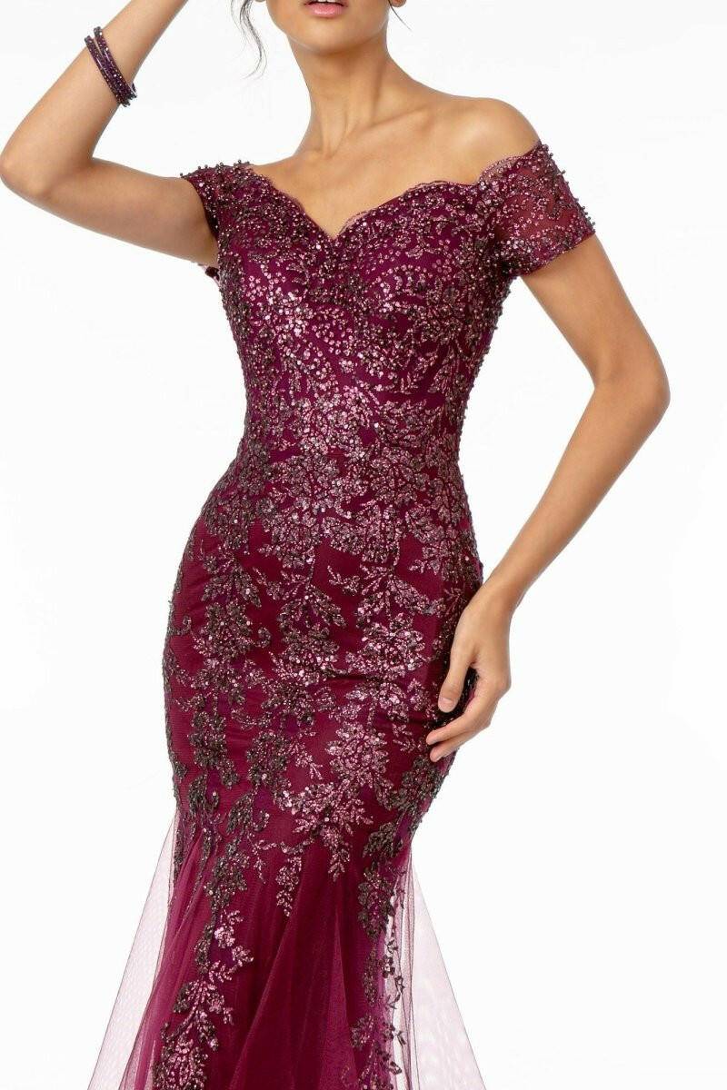 Sweetheart Neckline Glitter Mesh w/ Cut-Out Back Long Prom Dress GLGL1823-Shangri-La Fashion