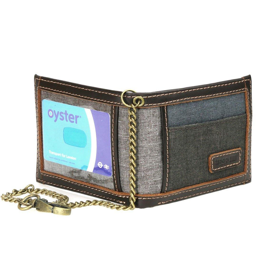 TRP0401 Troop London Urban Security Travel Wallet Bi-fold with Chain and ID Card Window-0