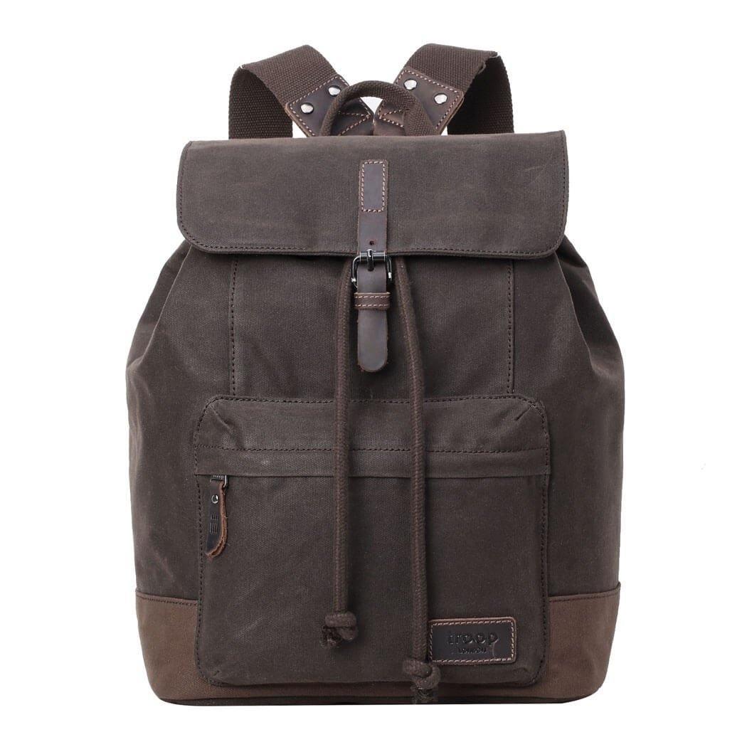 TRP0442 Troop London Heritage Canvas Laptop Backpack, Smart Casual Daypack, Tablet Friendly Backpack